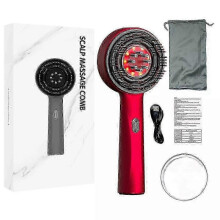 (red) Scalp Applicator Head Massager Red Light Therapy Hair Massage Comb Hair Regrowth Oil Liquid Applicator Scalp Massager Brush -New SZJR