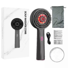 (grey) Scalp Applicator Head Massager Red Light Therapy Hair Massage Comb Hair Regrowth Oil Liquid Applicator Scalp Massager Brush -New SZJR