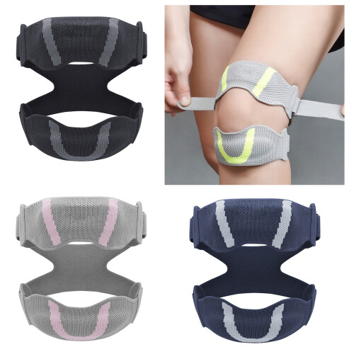Reinforced Double Strap Knee Guard Flexible Support-Blue 2