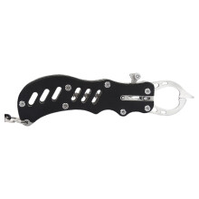 Nonslip Handle Fishes Lip Gripper Metal Fish Clip-TK30 black
