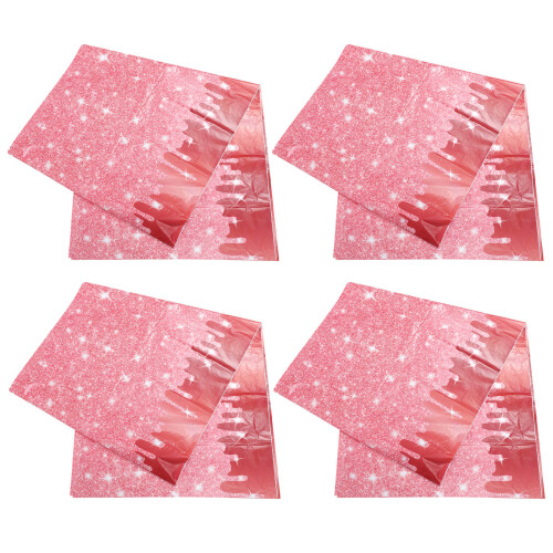 4Pcs Pe Rectangular Tablecloth Shining Party Table Cover for Birthday 2