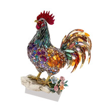 Kleurrijke acryl haan sculptuur onbreekbaar acryl dier-SCB344