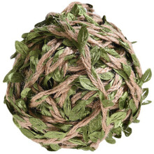 3Pcs Jute Twine With Artificial Green Leaves Vine Simulation Hemp Rope
