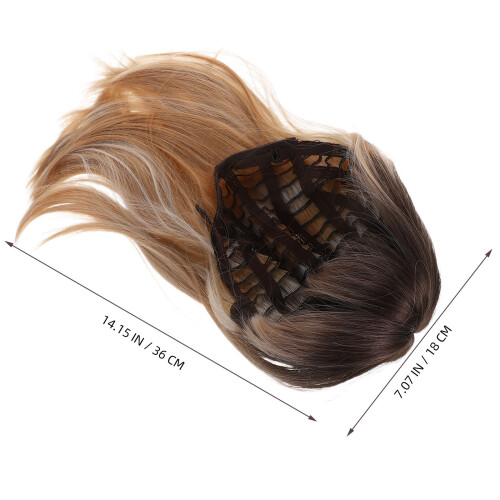 Straight Bob Perücke: Schulterlang, Synthetikhaar, Gradientengold 2