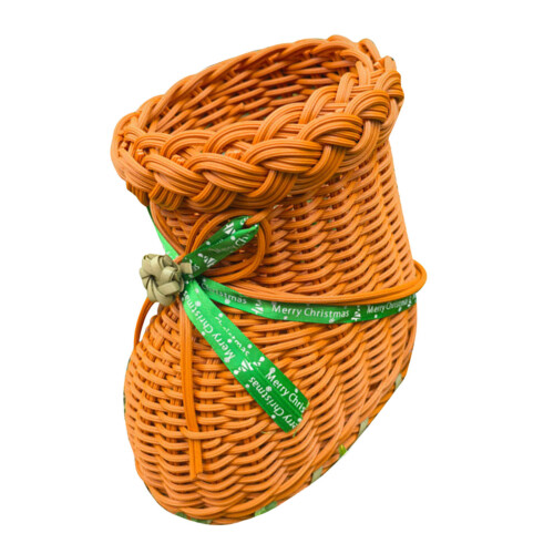 Versatile Plastic Hand Woven Boot Basket For Bedroom-Green