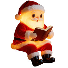 Festives Santa Reading Book Nightlight With Stable Base Resin
