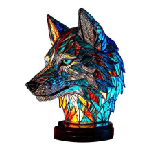 (Wolf) Flat Metal Tabletop Decoration And Home Decoration Animals Table Lamp Series Banmo -New SZJR