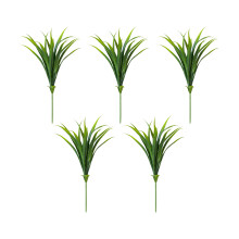 2PCS Realistic Faux Orchids Plant Bendable Stems-Green 5