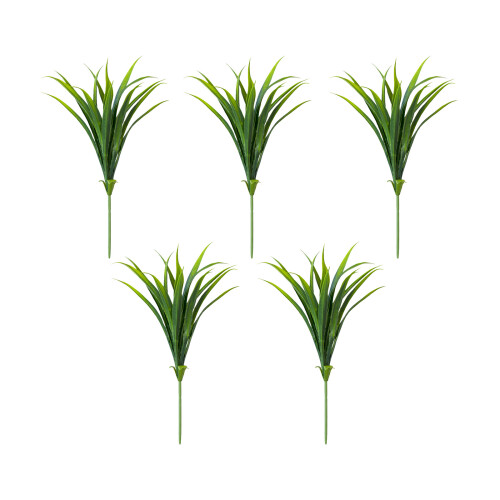 2PCS Realistic Faux Orchids Plant Bendable Stems-Green 5