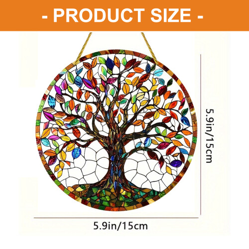 Color Changing Acrylic Tree Ornament With Hanging Chain-YKB138 2