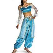 (Sky Blue, L) Women'S Aladdin Jasmine Princess Costume Set For Halloween/Cosplay - Arabian Night Fancy Dress Outfit_jc -CN