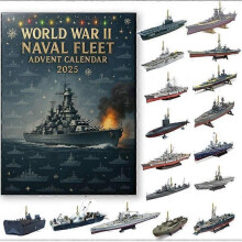 2025 Christmas Advent Calendar - 24 Days Countdown Calendar World War II Navy Fleet Blind Box Acrylic Ornaments, Christmas Tree Decor Christmas for Ki