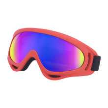 Bequeme Schneesportbrille mit Nylonband für Ski,-roter Rahmen
