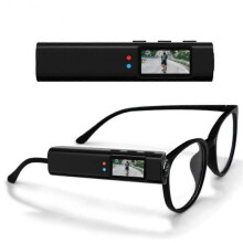 (Black) 2.7K HD Glasses Camera WiFi Video Shooting Micro-camera 0.96inch IPS Screen Eyeglasses Camera 250mAh Battery for Driving Hiking