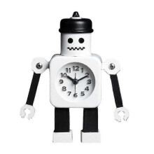 Postman Robot Clock Novelty Alarm Clock Bedside Desk Clock White -CN-AA