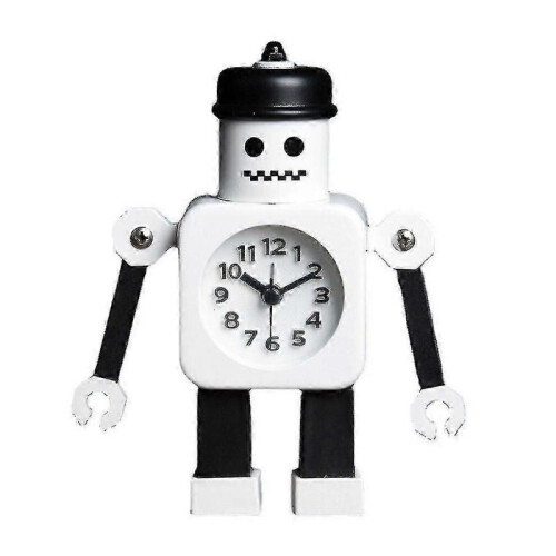 Postman Robot Clock Novelty Alarm Clock Bedside Desk Clock White -CN-AA
