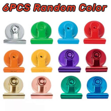 (6PCS RANDOM COLOR) 1/2/4/6pcs Fridge Magnets Clips With Anti-Scratch Sticky Pads Refrigerator Magnetic Clips Strong Heavy Whiteboard Magnets Clip