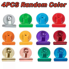 (4PCS RANDOM COLOR) 1/2/4/6pcs Fridge Magnets Clips With Anti-Scratch Sticky Pads Refrigerator Magnetic Clips Strong Heavy Whiteboard Magnets Clip