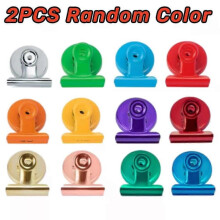 (2PCS RANDOM COLOR) 1/2/4/6pcs Fridge Magnets Clips With Anti-Scratch Sticky Pads Refrigerator Magnetic Clips Strong Heavy Whiteboard Magnets Clip