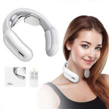 (White)Neck Massager Electric Neck Massage Pain Relief Tool Cervical Vertebra Physiotherapy -CAA