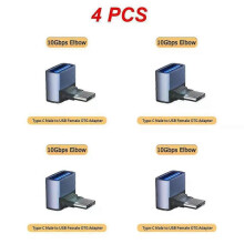 (4pcs, B) 1~10PCS Portable USB Type C Adapter Male To USB 3.0 Female OTG Cable Elbow Converter For MacBook Laptop Mobile Phone Data