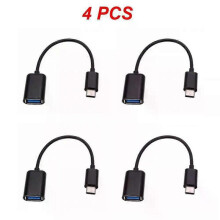(4pcs, C) 1~10PCS Portable USB Type C Adapter Male To USB 3.0 Female OTG Cable Elbow Converter For MacBook Laptop Mobile Phone Data