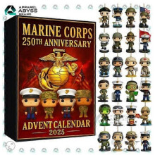 2025 Christmas Advent Calendar - 24 Days Countdown Calendar 250th Anniversary of the United States Marine Corps Blind Box Acrylic Ornaments Best Chris