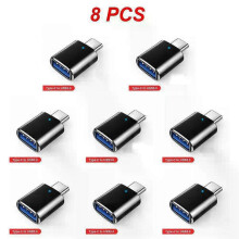 (8pcs, D) 1~10PCS Portable USB Type C Adapter Male To USB 3.0 Female OTG Cable Elbow Converter For MacBook Laptop Mobile Phone Data