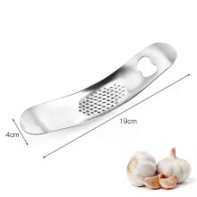 (Style A, 1pc) 1/2PCS Stainless Steel Curved Garlic Press Mincer Manual Ginger Crusher Masher Multifunction Shredder Kitchen Fruit Vegetable