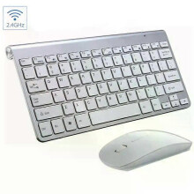 (Silver) Mini Wireless Bluetooth Keyboard And Mouse Set 2.4GHZ 3A Battery-powered 1200 DPI Ultra-thin Gaming Keyboard For Apple Huawei PC