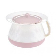(Pink) Plastic Child Potty with Handle and Lid Portable Handheld Spittoon Chamber Pot for Home Bedroom Kids Urinals Practical