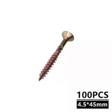 (5pcs, 4.5x45mm) 100pcs Wood Screws T25 35/45/60/80mm Flat Head Self Tapping Screws Torx Deck Screw Wood Binding Screws For Hardware