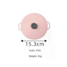 (15.3cm-pink) Reusable Self Sealing Lid Silicone Stretch Lids Universal Lid Silicone Bowl Pot Lid Silicone Cover Pan Cooking Food Fresh Cover
