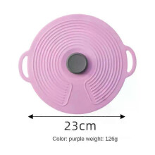 (23cm-light Purple) Reusable Self Sealing Lid Silicone Stretch Lids Universal Lid Silicone Bowl Pot Lid Silicone Cover Pan Cooking Food Fresh Cover