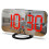 (Red) Led Mirror Alarm Clock With Usb Ports- Auto-Dimming 3-Level Brightness Control_jc -CN 1