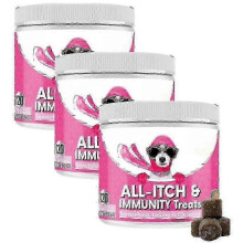 (3 bottles) Nutri-paw All-itch Immunity Treats For Dogs-soothe Itchy Paws,eyes,ears,skin -CN New