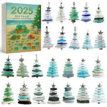 2025 Christmas Advent Calendar - 24 Days Countdown Calendar Ocean Glass Countdown Calendar Blind Box Acrylic Ornaments, Christmas Tree Decor Christmas