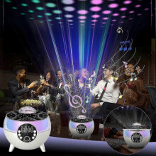 15w Wireless Charger with Star Projector - Bluetooth Speaker Night Light with Alarm Clock (Model Fa)_mm2 -CN-WR