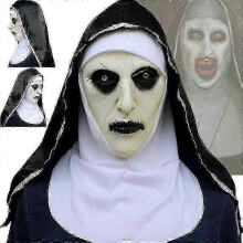 The Horror Scary Nun Latex Mask W/headscarf Valak Cosplay for Halloween Costume -CHA