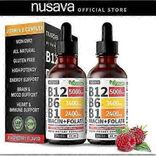 Vitamin B12 And B6 Liquid Drops,(2 Pack) B12 Sublingual Vitamin B Complex - B 12 Vitamin -CN