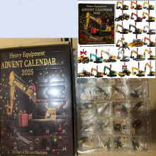 2025 Christmas Advent Calendar - 24 Days Countdown Calendar Engineering vehicle series Blind Box Acrylic Ornaments, Christmas Tree Decor Christmas for