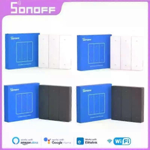 (black, 2 PCS) 1-4PCS SONOFF WIFI R5 SwitchMan Scene Controller 6-key Smart Switch Battery Powered EWeLink Control Work With Alexa Google Home 1