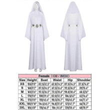 (Adult,S)Elegant White Gown Galactic Princess Costume For Carnival Parties Fan Conventions -CHAN