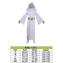 (Kids,M)Elegant White Gown Galactic Princess Costume For Carnival Parties Fan Conventions -CHAN