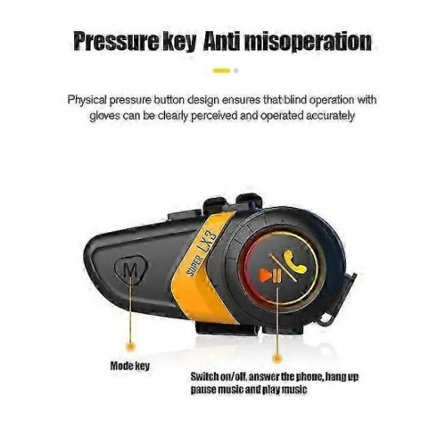 Motorcycle Helmet Bluetooth Headset Lx3 -CHAN 1