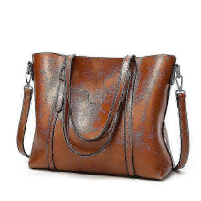 Womens Handbags Soft Leather Large Capacity Retro Vintage Top-handle Casual Pocket Tote Shoulder Cross-body Bags Brown -CHA