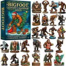 2025 Christmas Advent Calendar - 24 Days Countdown Calendar bigfoot blind box Acrylic Ornaments, Reusable Christmas Tree Decor Blind Box for Kids & Fa