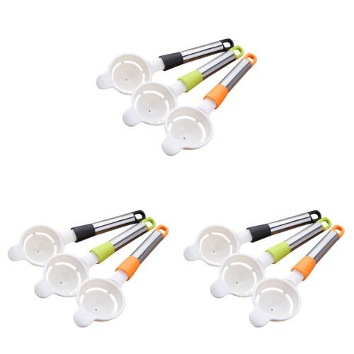 3 Plastik Eierabtrenner Mit Edelstahlgriff Für Eigelb Und Eiweiß 1