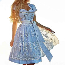 (Light blue, L) 2023 New Hot Oktoberfest Dress Women's German Dirndl Dress Costumes For Bavarian Oktoberfest Carnival Halloween Hk