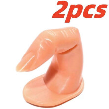 (Style B, 2pcs) 1~10PCS Nail Art Trainer Practice Training Finger Model For Acrylic Gel Manicure Salon Tools Simulation Fake Finger Nail Pieces